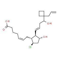 ChemSpider 2D Image | (5Z,9beta,11alpha,13E)-17-Allyl-9-chloro-11,16-dihydroxy-17,20-cycloprosta-5,13-dien-1-oic acid | C23H35ClO4