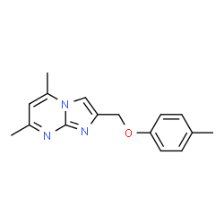 ChemSpider 2D Image | 5,7-Dimethyl-2-[(4-methylphenoxy)methyl]imidazo[1,2-a]pyrimidine | C16H17N3O