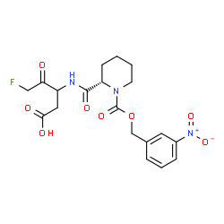 ChemSpider 2D Image | 5-Fluoro-3-({[(2S)-1-{[(3-nitrobenzyl)oxy]carbonyl}-2-piperidinyl]carbonyl}amino)-4-oxopentanoic acid | C19H22FN3O8