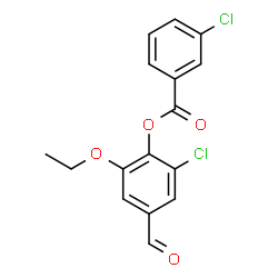 ChemSpider 2D Image | 2-Chloro-6-ethoxy-4-formylphenyl 3-chlorobenzoate | C16H12Cl2O4