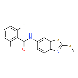 ChemSpider 2D Image | 2,6-Difluoro-N-[2-(methylsulfanyl)-1,3-benzothiazol-6-yl]benzamide | C15H10F2N2OS2