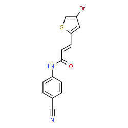 ChemSpider 2D Image | (2E)-3-(4-Bromo-2-thienyl)-N-(4-cyanophenyl)acrylamide | C14H9BrN2OS