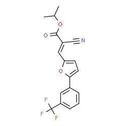 ChemSpider 2D Image | Isopropyl (2E)-2-cyano-3-{5-[3-(trifluoromethyl)phenyl]-2-furyl}acrylate | C18H14F3NO3
