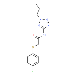 ChemSpider 2D Image | 2-[(4-Chlorophenyl)sulfanyl]-N-(2-propyl-2H-tetrazol-5-yl)acetamide | C12H14ClN5OS