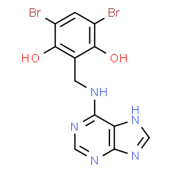 ChemSpider 2D Image | 4,6-Dibromo-2-[(7H-purin-6-ylamino)methyl]-1,3-benzenediol | C12H9Br2N5O2