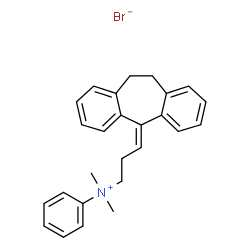 ChemSpider 2D Image | N-[3-(10,11-Dihydro-5H-dibenzo[a,d][7]annulen-5-ylidene)propyl]-N,N-dimethylanilinium bromide | C26H28BrN