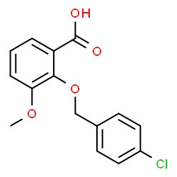 ChemSpider 2D Image | 2-[(4-Chlorobenzyl)oxy]-3-methoxybenzoic acid | C15H13ClO4