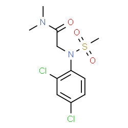 ChemSpider 2D Image | N~2~-(2,4-Dichlorophenyl)-N,N-dimethyl-N~2~-(methylsulfonyl)glycinamide | C11H14Cl2N2O3S