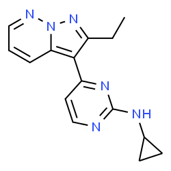 ChemSpider 2D Image | N-Cyclopropyl-4-(2-ethylpyrazolo[1,5-b]pyridazin-3-yl)-2-pyrimidinamine | C15H16N6
