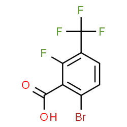 ChemSpider 2D Image | 6-Bromo-2-fluoro-3-(trifluoromethyl)benzoic acid | C8H3BrF4O2