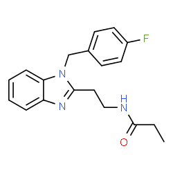 ChemSpider 2D Image | N-{2-[1-(4-Fluorobenzyl)-1H-benzimidazol-2-yl]ethyl}propanamide | C19H20FN3O