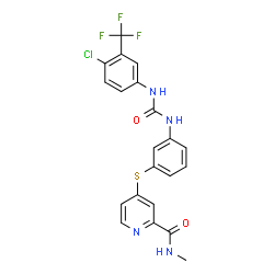 ChemSpider 2D Image | 4-{[3-({[4-Chloro-3-(trifluoromethyl)phenyl]carbamoyl}amino)phenyl]sulfanyl}-N-methyl-2-pyridinecarboxamide | C21H16ClF3N4O2S