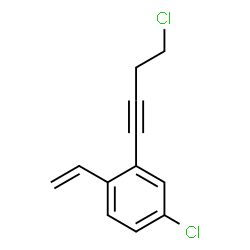 ChemSpider 2D Image | 4-Chloro-2-(4-chloro-1-butyn-1-yl)-1-vinylbenzene | C12H10Cl2