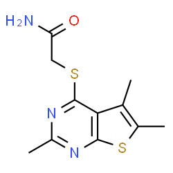 ChemSpider 2D Image | 2-[(2,5,6-Trimethylthieno[2,3-d]pyrimidin-4-yl)sulfanyl]acetamide | C11H13N3OS2