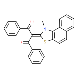 ChemSpider 2D Image | 2-(1-Methylnaphtho[1,2-d][1,3]thiazol-2(1H)-ylidene)-1,3-diphenyl-1,3-propanedione | C27H19NO2S