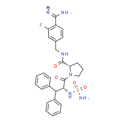ChemSpider 2D Image | beta-Phenyl-N-sulfamoyl-D-phenylalanyl-N-(4-carbamimidoyl-3-fluorobenzyl)-L-prolinamide | C28H31FN6O4S