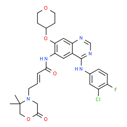 ChemSpider 2D Image | (2E)-N-{4-[(3-Chloro-4-fluorophenyl)amino]-7-(tetrahydro-2H-pyran-4-yloxy)-6-quinazolinyl}-4-(5,5-dimethyl-2-oxo-4-morpholinyl)-2-butenamide | C29H31ClFN5O5