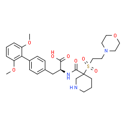 ChemSpider 2D Image | (2S)-3-(2',6'-Dimethoxy-4-biphenylyl)-2-{[(3-{[2-(4-morpholinyl)ethyl]sulfonyl}-3-piperidinyl)carbonyl]amino}propanoic acid | C29H39N3O8S