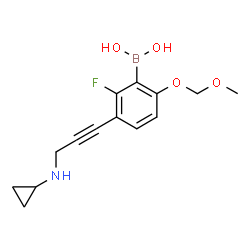 ChemSpider 2D Image | {3-[3-(Cyclopropylamino)-1-propyn-1-yl]-2-fluoro-6-(methoxymethoxy)phenyl}boronic acid | C14H17BFNO4