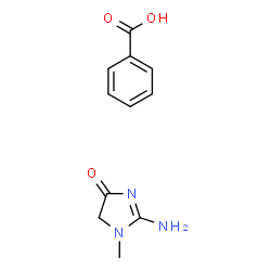 ChemSpider 2D Image | 2-Amino-1-methyl-1,5-dihydro-4H-imidazol-4-one benzoate (1:1) | C11H13N3O3