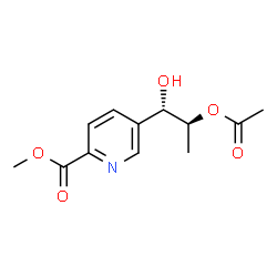 ChemSpider 2D Image | Methyl 5-[(1S,2S)-2-acetoxy-1-hydroxypropyl]-2-pyridinecarboxylate | C12H15NO5