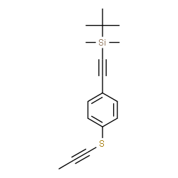 ChemSpider 2D Image | Dimethyl(2-methyl-2-propanyl){[4-(1-propyn-1-ylsulfanyl)phenyl]ethynyl}silane | C17H22SSi