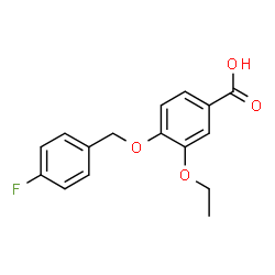 ChemSpider 2D Image | 3-Ethoxy-4-[(4-fluorobenzyl)oxy]benzoic acid | C16H15FO4