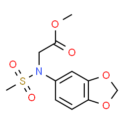 ChemSpider 2D Image | Methyl N-1,3-benzodioxol-5-yl-N-(methylsulfonyl)glycinate | C11H13NO6S