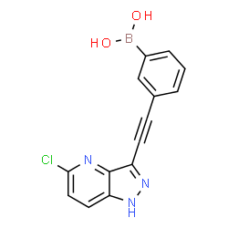 ChemSpider 2D Image | {3-[(5-Chloro-1H-pyrazolo[4,3-b]pyridin-3-yl)ethynyl]phenyl}boronic acid | C14H9BClN3O2