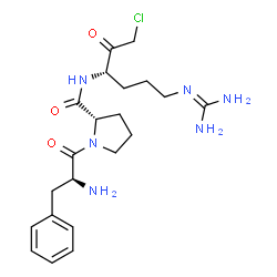 ChemSpider 2D Image | L-Phenylalanyl-N-{(3S)-1-chloro-6-[(diaminomethylene)amino]-2-oxo-3-hexanyl}-L-prolinamide | C21H31ClN6O3