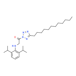 ChemSpider 2D Image | 2-[(2,6-Diisopropylphenyl)amino]-1-(5-dodecyl-2H-tetrazol-2-yl)ethanone | C27H45N5O