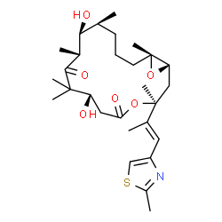 ChemSpider 2D Image | (1S,3S,7S,10R,11S,12S,16R)-7,11-Dihydroxy-3,8,8,10,12,16-hexamethyl-3-[(1E)-1-(2-methyl-1,3-thiazol-4-yl)-1-propen-2-yl]-4,17-dioxabicyclo[14.1.0]heptadecane-5,9-dione | C28H43NO6S