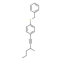 ChemSpider 2D Image | 1-(Benzylsulfanyl)-4-(3-methyl-1-hexyn-1-yl)benzene | C20H22S