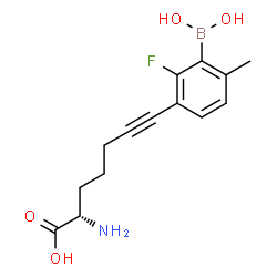 ChemSpider 2D Image | (2S)-2-Amino-7-[3-(dihydroxyboryl)-2-fluoro-4-methylphenyl]-6-heptynoic acid | C14H17BFNO4