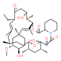 ChemSpider 2D Image | (1R,12S,13R,14S,17R,21R,24S,25S,27R)-17-Ethyl-1,14-dihydroxy-12-{(1E)-1-[(1S,3R,4R)-4-hydroxy-3-methoxy-1-methylcyclohexyl]-1-propen-2-yl}-13,19,21,25,27-pentamethyl-11,28-dioxa-4-azatricyclo[22.3.1.0
~4,9~]octacos-18-ene-2,3,10,16-tetrone | C43H69NO10
