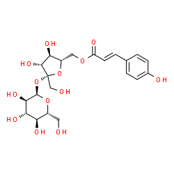 ChemSpider 2D Image | 6-O-[(2E)-3-(4-Hydroxyphenyl)-2-propenoyl]-beta-L-fructofuranosyl alpha-D-glucopyranoside | C21H28O13