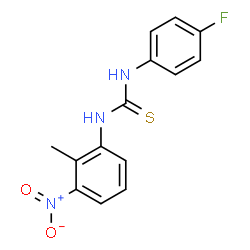 ChemSpider 2D Image | 1-(4-Fluorophenyl)-3-(2-methyl-3-nitrophenyl)thiourea | C14H12FN3O2S