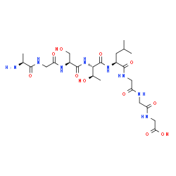 ChemSpider 2D Image | L-Alanylglycyl-L-seryl-L-threonyl-L-leucylglycylglycylglycine | C24H42N8O11