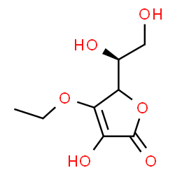 ChemSpider 2D Image | 5-[(1S)-1,2-Dihydroxyethyl]-4-ethoxy-3-hydroxy-2(5H)-furanone | C8H12O6