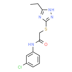 ChemSpider 2D Image | acetamide, N-(3-chlorophenyl)-2-[(5-ethyl-4H-1,2,4-triazol-3-yl)thio]- | C12H13ClN4OS