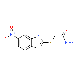 ChemSpider 2D Image | 2-[(5-Nitro-1H-benzimidazol-2-yl)sulfanyl]acetamide | C9H8N4O3S