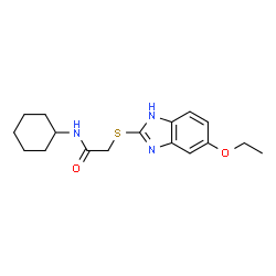 ChemSpider 2D Image | N-Cyclohexyl-2-[(5-ethoxy-1H-benzimidazol-2-yl)sulfanyl]acetamide | C17H23N3O2S