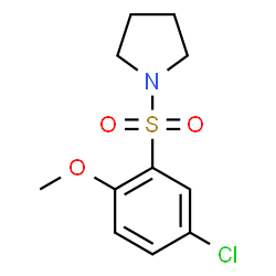 ChemSpider 2D Image | 1-[(5-Chloro-2-methoxyphenyl)sulfonyl]pyrrolidine | C11H14ClNO3S