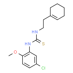 ChemSpider 2D Image | 1-(5-Chloro-2-methoxyphenyl)-3-[2-(1-cyclohexen-1-yl)ethyl]thiourea | C16H21ClN2OS