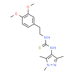 ChemSpider 2D Image | 1-[2-(3,4-Dimethoxyphenyl)ethyl]-3-(1,3,5-trimethyl-1H-pyrazol-4-yl)thiourea | C17H24N4O2S