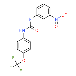 ChemSpider 2D Image | 1-(3-Nitrophenyl)-3-[4-(trifluoromethoxy)phenyl]urea | C14H10F3N3O4