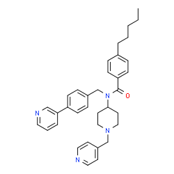 ChemSpider 2D Image | 4-Pentyl-N-[4-(3-pyridinyl)benzyl]-N-[1-(4-pyridinylmethyl)-4-piperidinyl]benzamide | C35H40N4O