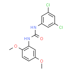 ChemSpider 2D Image | 1-(3,5-Dichlorophenyl)-3-(2,5-dimethoxyphenyl)urea | C15H14Cl2N2O3