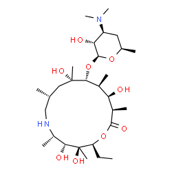 ChemSpider 2D Image | (2S,3S,4R,5S,8R,10S,11R,12S,13R,14R)-2-Ethyl-3,4,10,13-tetrahydroxy-3,5,8,10,12,14-hexamethyl-15-oxo-1-oxa-6-azacyclopentadecan-11-yl 3,4,6-trideoxy-3-(dimethylamino)-beta-D-xylo-hexopyranoside | C29H56N2O9