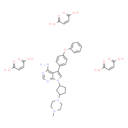 ChemSpider 2D Image | 7-[3-(4-Methyl-1-piperazinyl)cyclopentyl]-5-(4-phenoxyphenyl)-7H-pyrrolo[2,3-d]pyrimidin-4-amine (2Z)-2-butenedioate (1:3) | C40H44N6O13